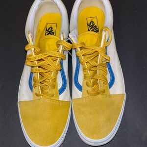 Vans Men's White and Yellow Sneakers